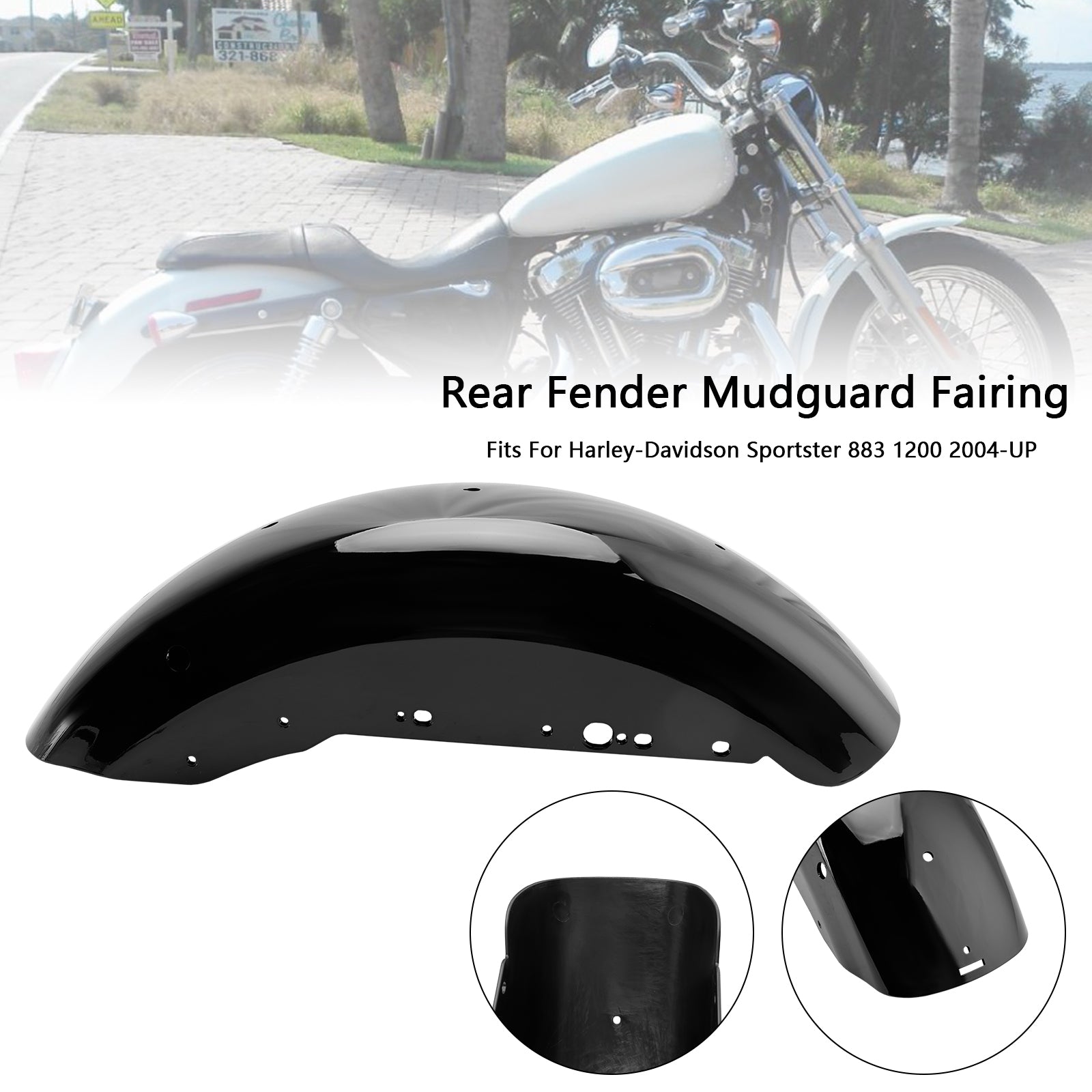 2004-UP Sportster 883 1200 Rear Fender Mudguard Fairing