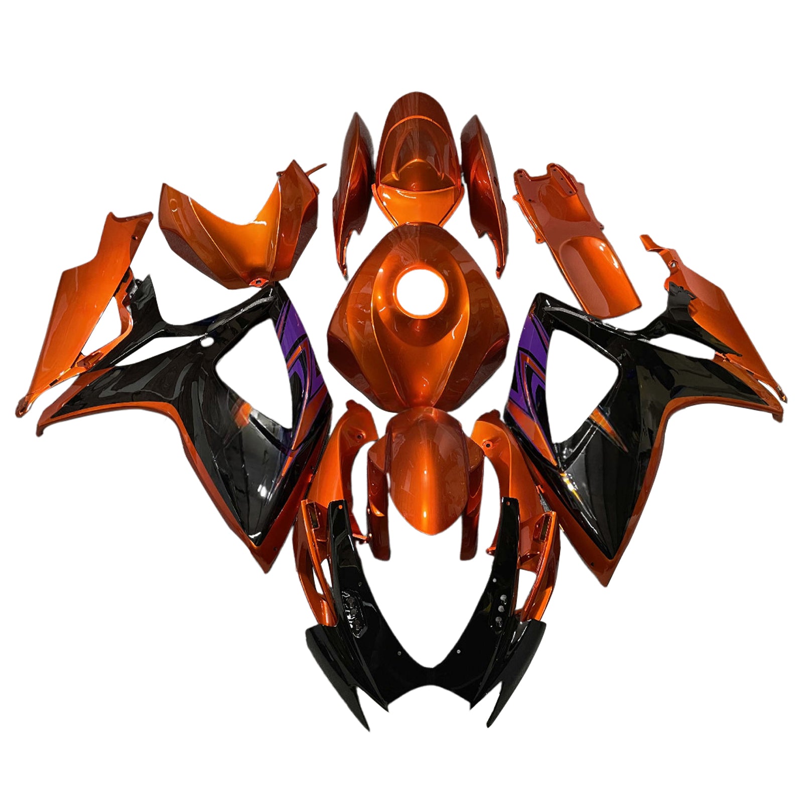 Amotopart 2006-2007 Suzuki GSXR 600/750 Orange Black Fairing Kit