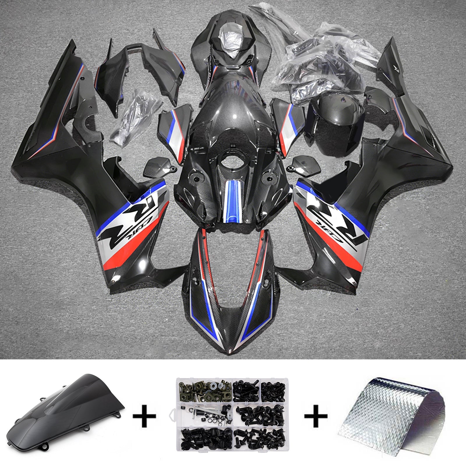 Amotopart 2017-2026 Honda CBR1000RR Carbon Fiber Pattern Fairing Kit