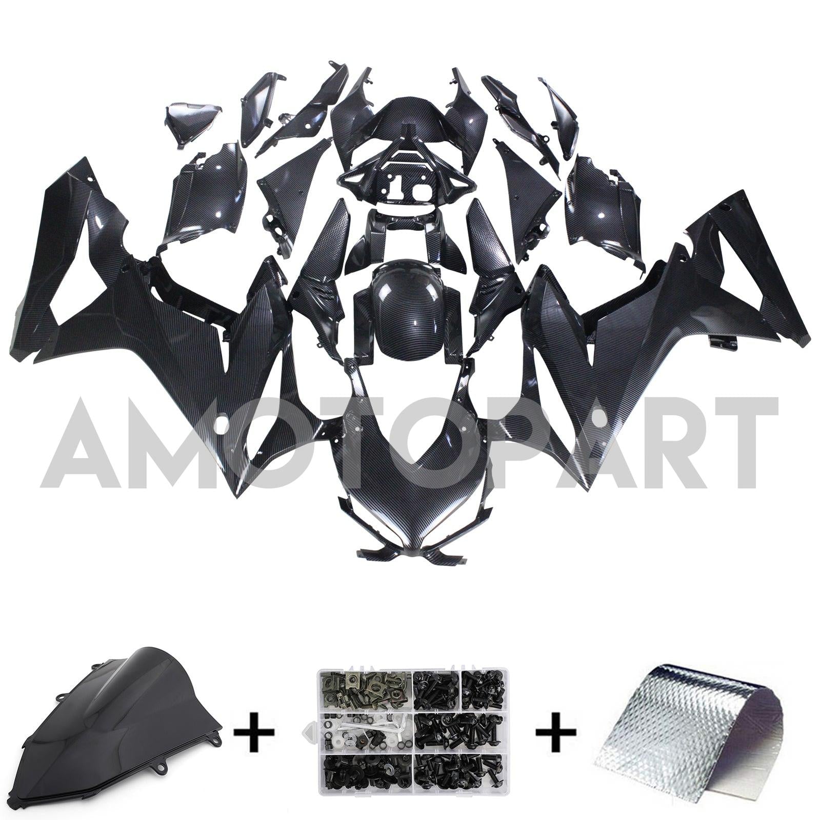 Amotopart Honda CBR650R 2021-2023 Carbon Fiber Black Fairing Kit