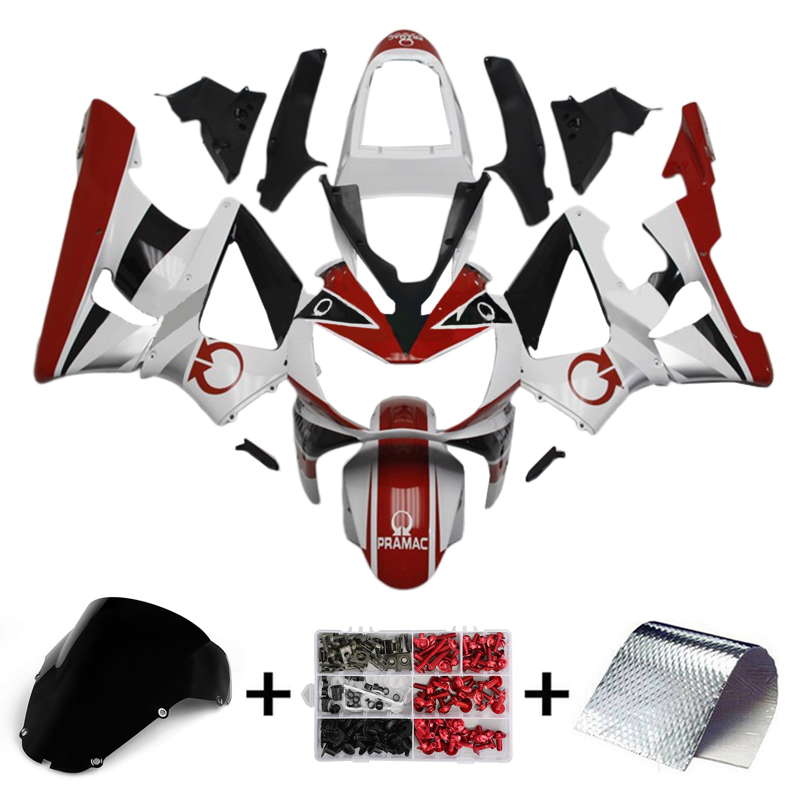 Amotopart 2000-2001 Honda CBR929RR Kit de carénage blanc noir rouge