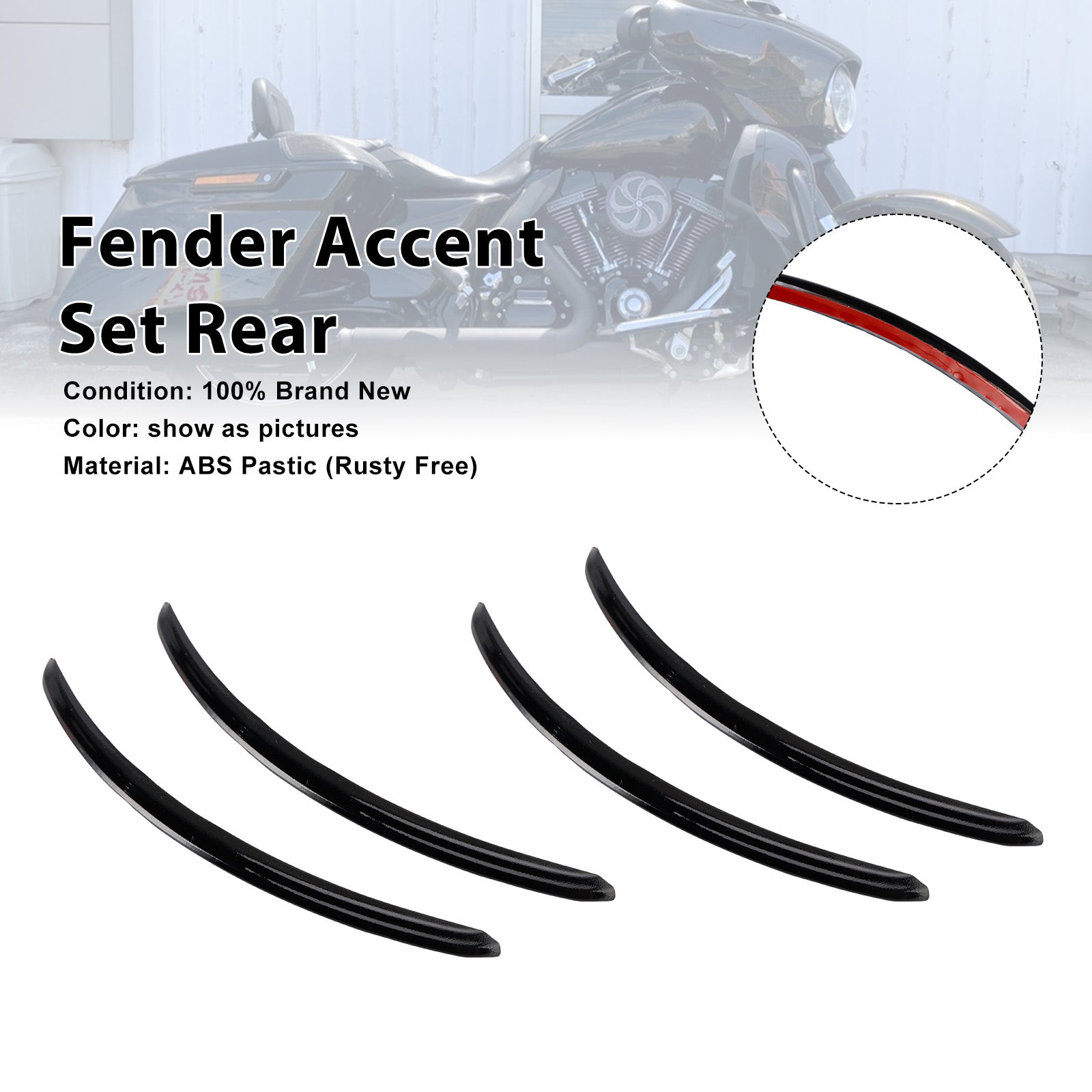 2006-2013 FLHX Street Glide Rear Fender Accent Set