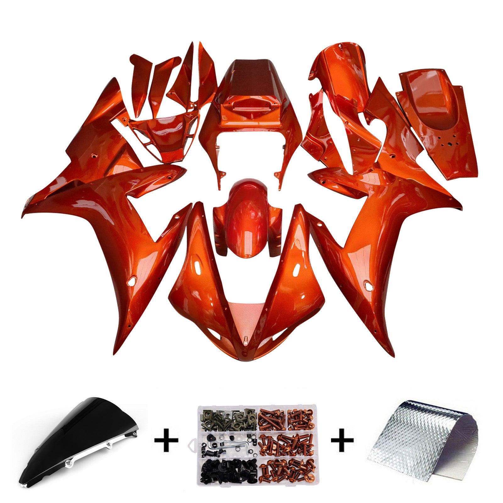 Amotopart 2002-2003 Yamaha YZF-R1 Orange Fairing Kit