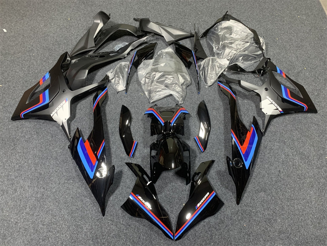 Amotopart BMW S1000RR 2019-2022 Kit de carénage bleu et noir