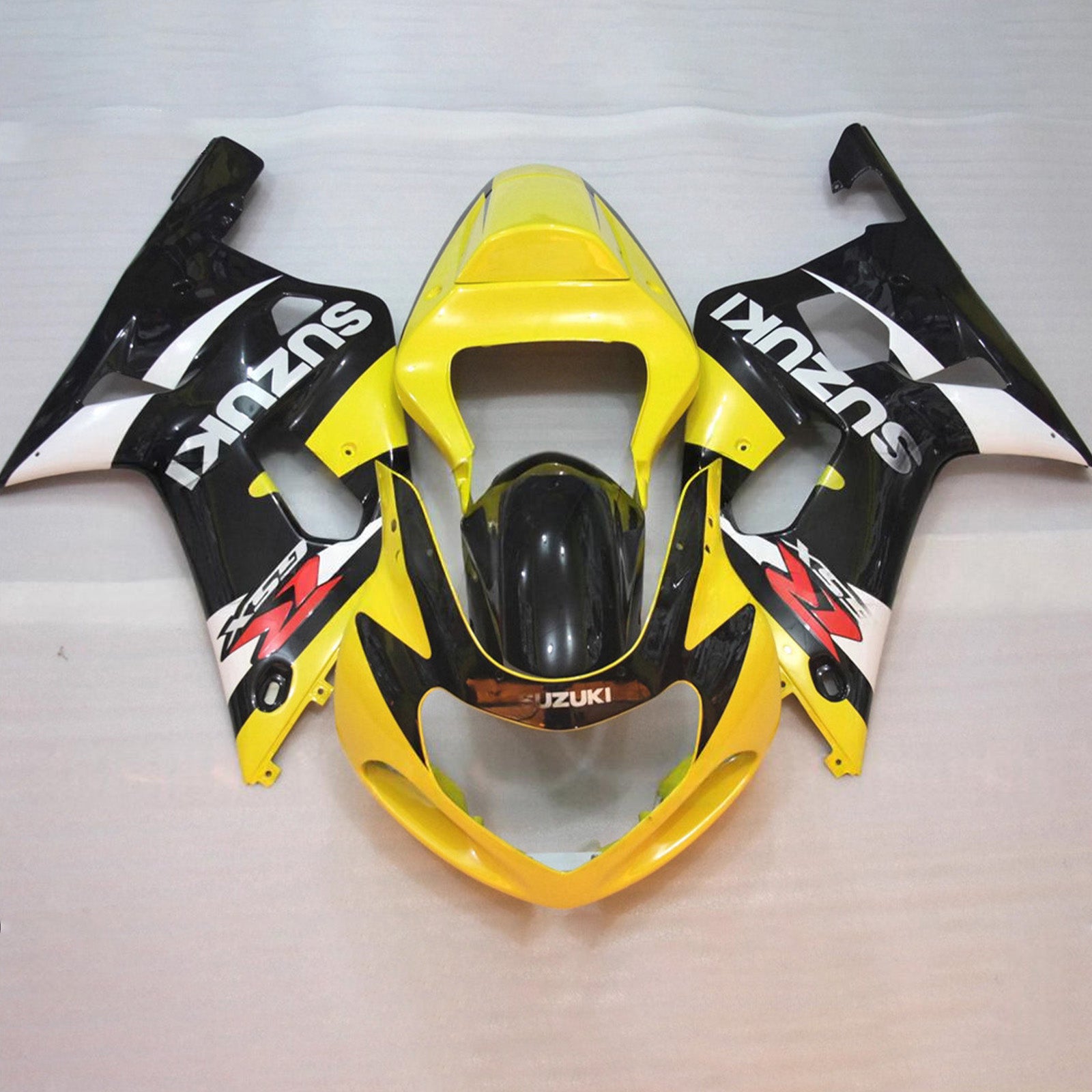 Amotopart Suzuki 2001-2003 GSXR 600 2000-2003 GSXR 750 Yellow Black White Fairing Kit