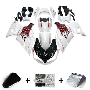 Amotopart 2012-2022 Kawasaki ZX14R ZZR1400 Black White & Red Fairing Kit