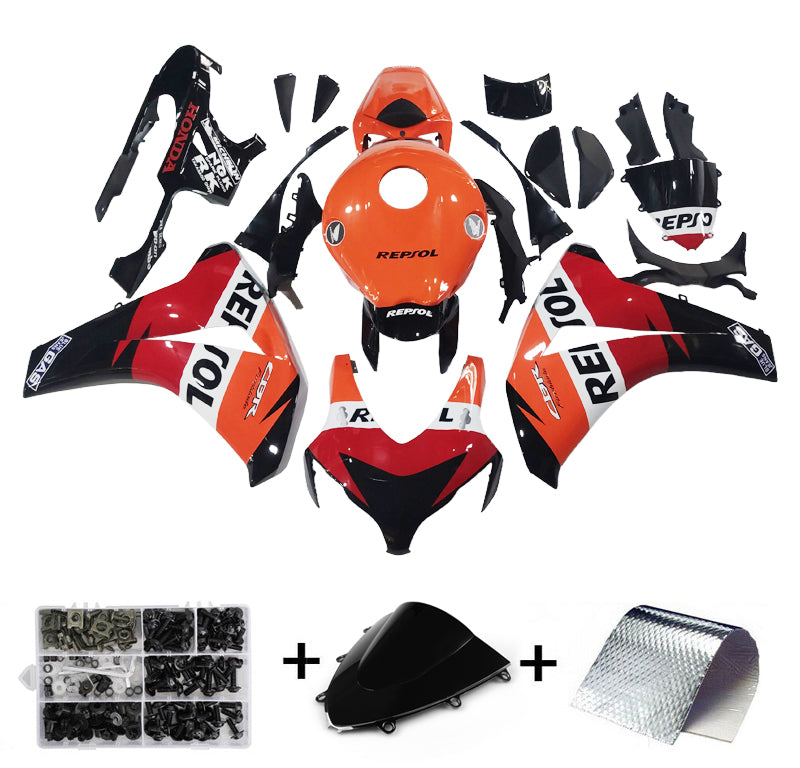 Amotopart 2008-2011 Honda CBR1000RR Orange Black Fairing Kit