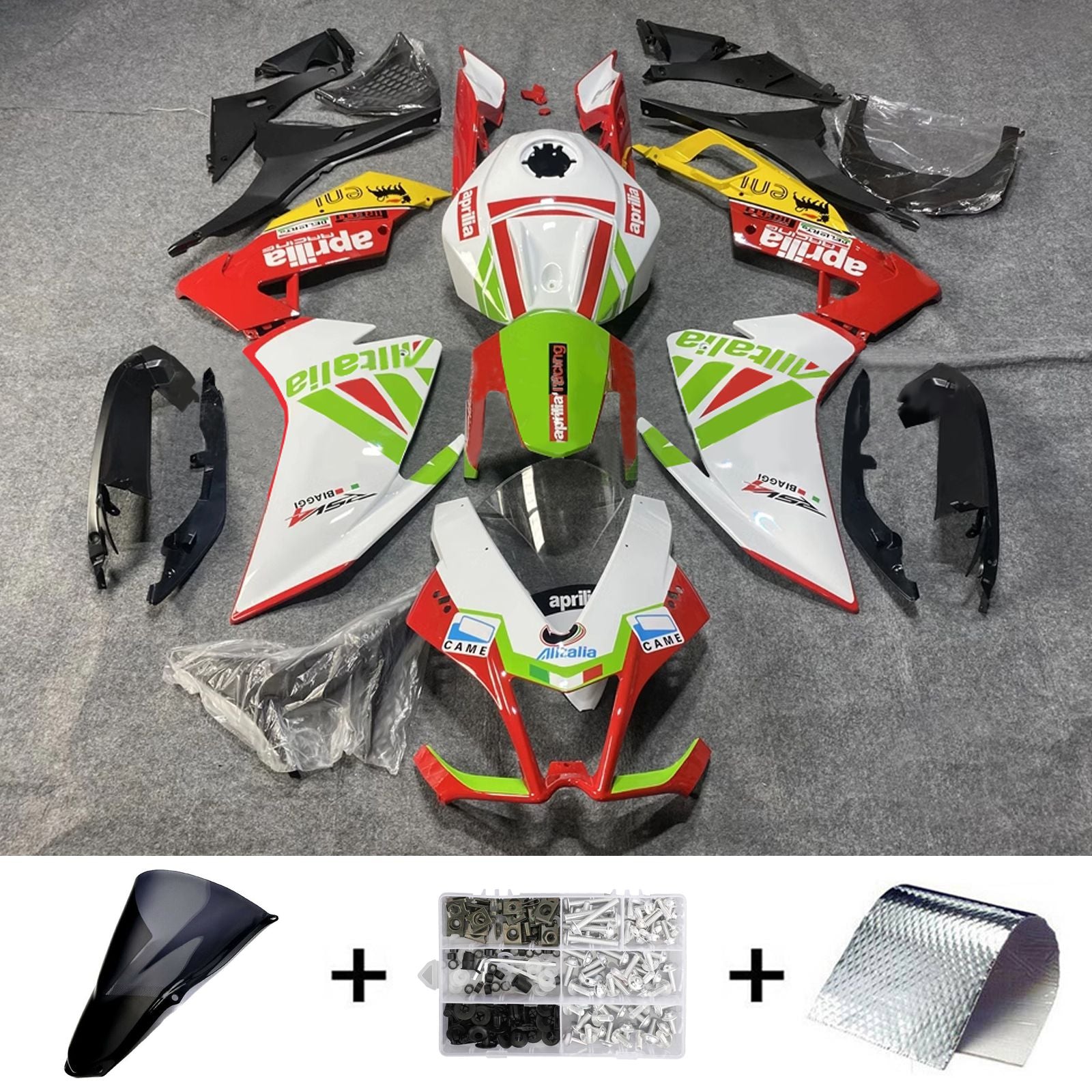 Amotopart 2012-2016 Aprilia RS4 125 50 Kit de carénage noir blanc rouge