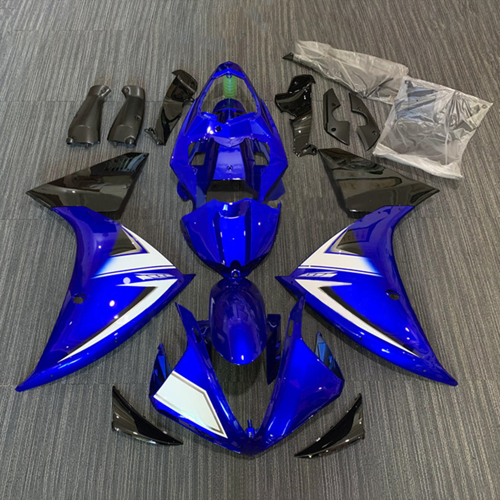 Amotopart 2012–2014 Yamaha YZF 1000 R1 Blau Schwarz Verkleidungsset