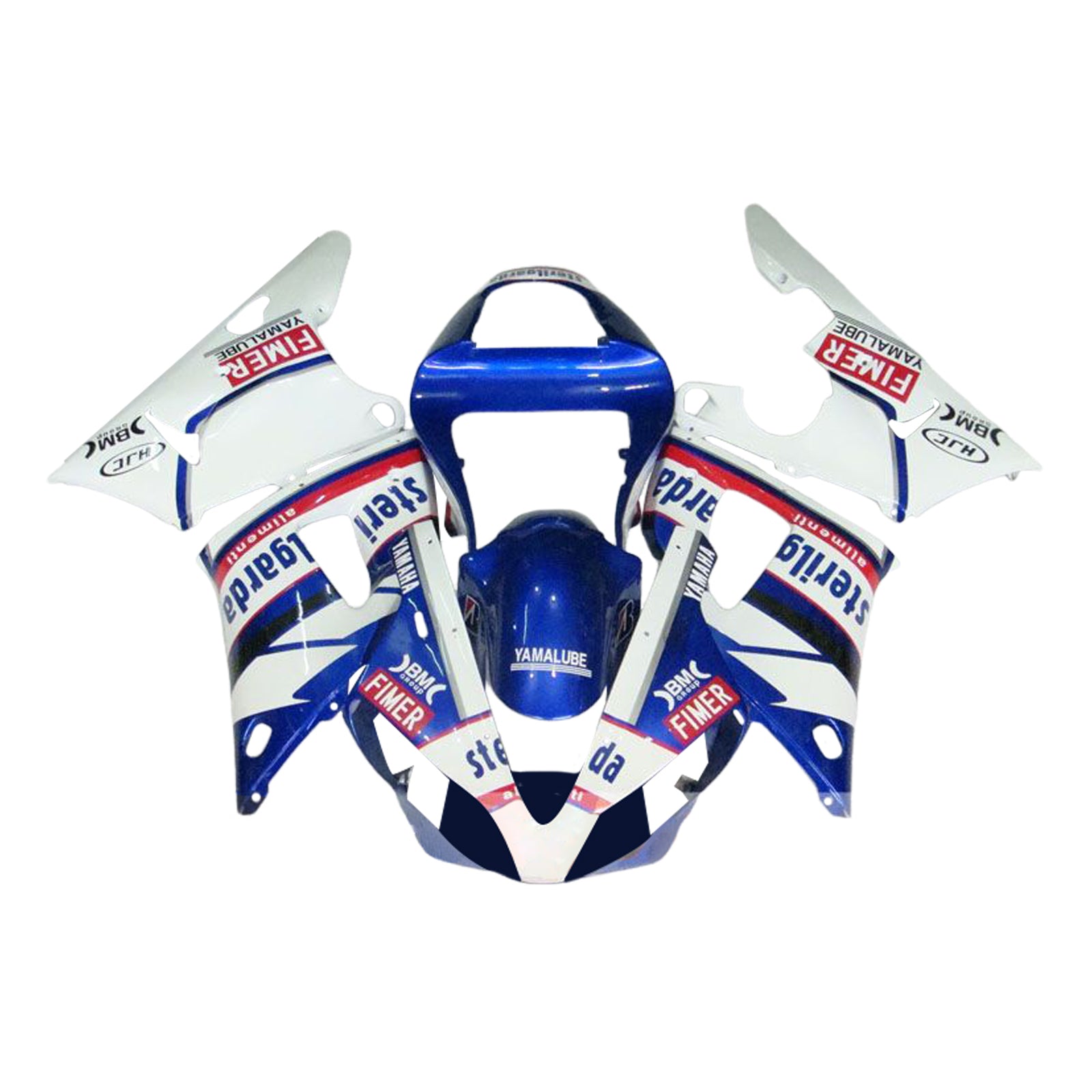 Amotopart 2000-2001 Yamaha YZF 1000 R1 White Blue Fairing Kit