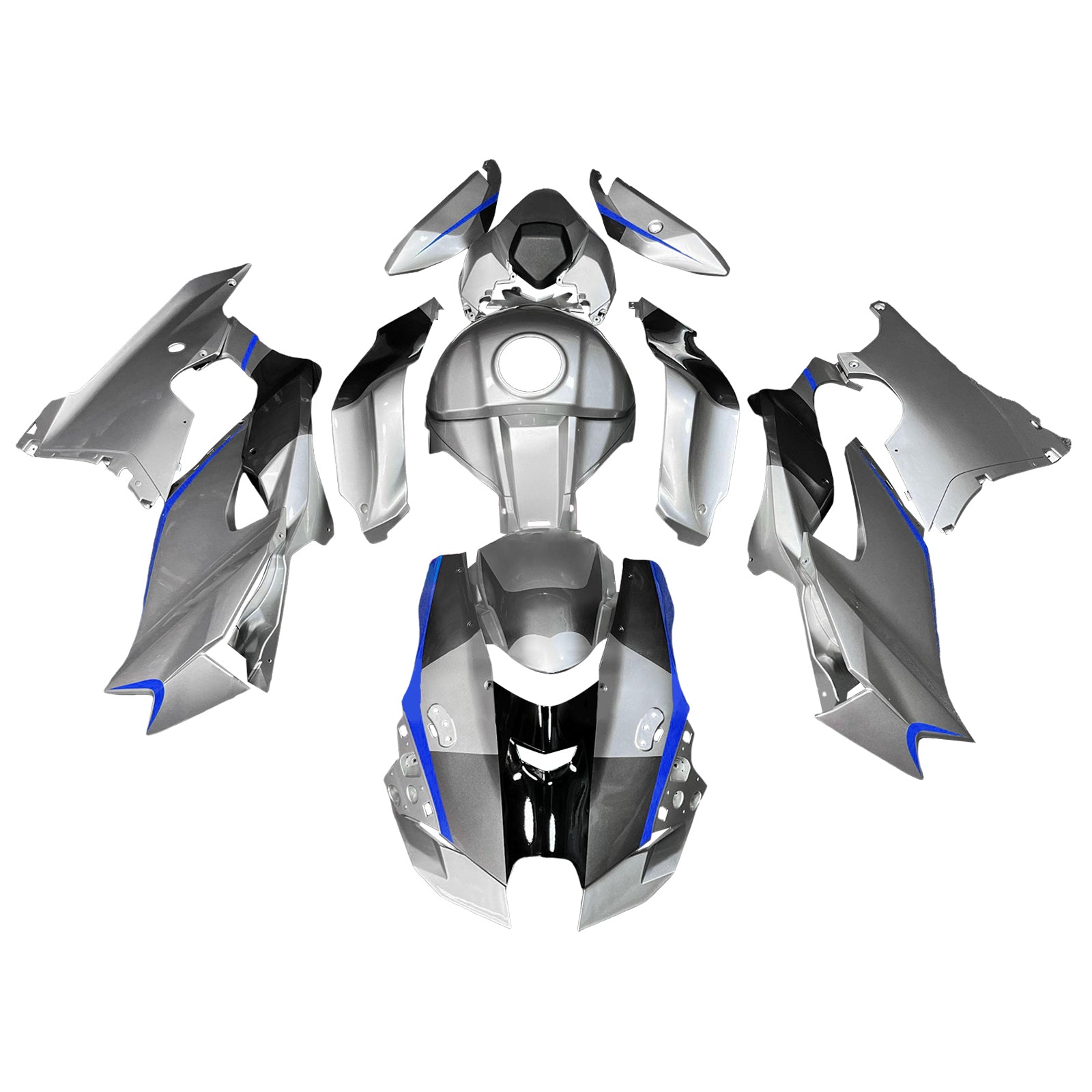 Amotopart 2021-2025 Kawasaki ZX14R ZZR1400 Grey Fairing Kit