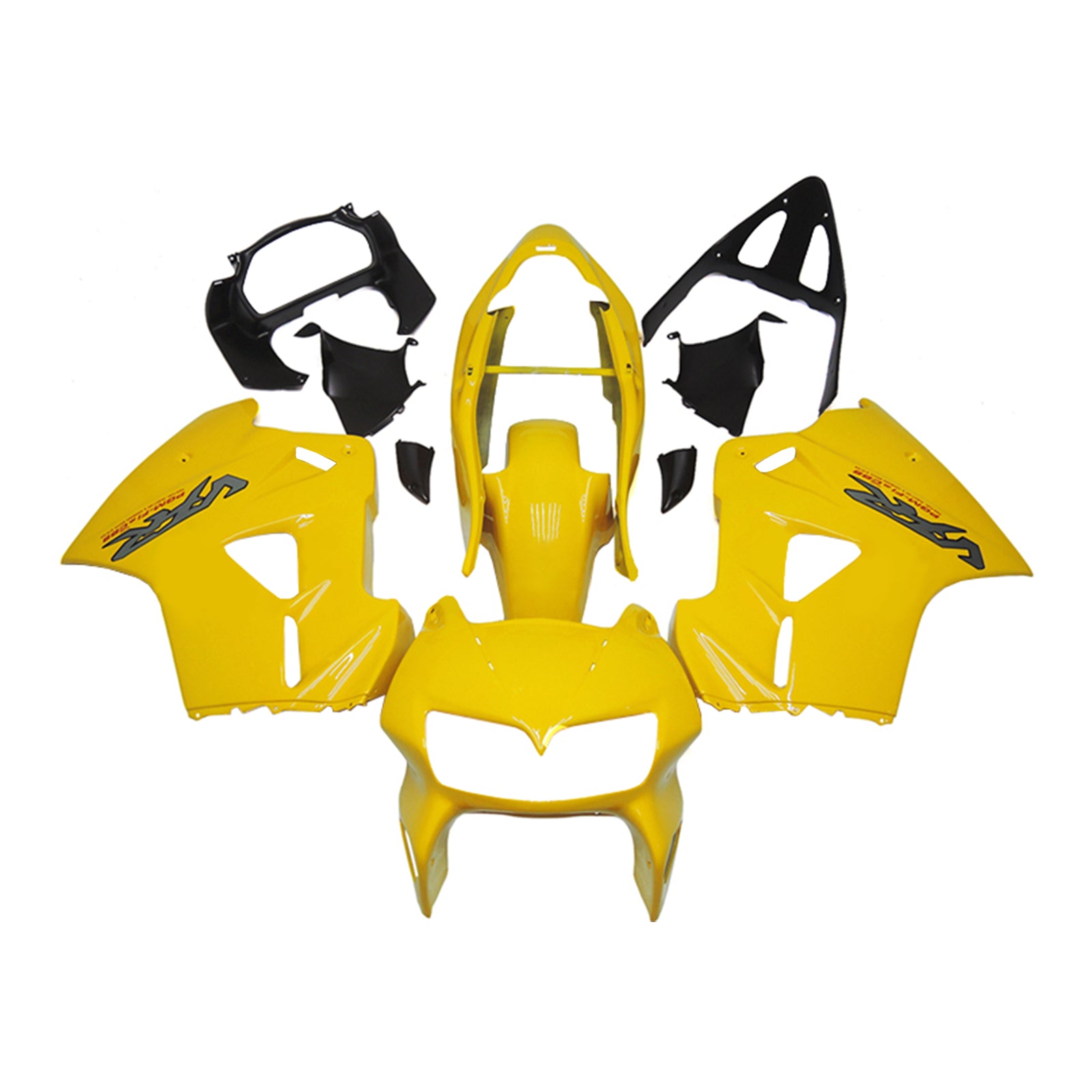 Amotopart Kit de carénage jaune Honda VFR800 2002-2013