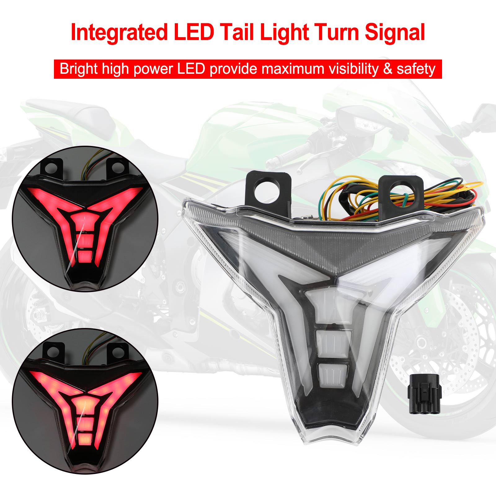 19-22 Kawasaki Ninja ZX-6R Integrated Tail Light Turn Signal