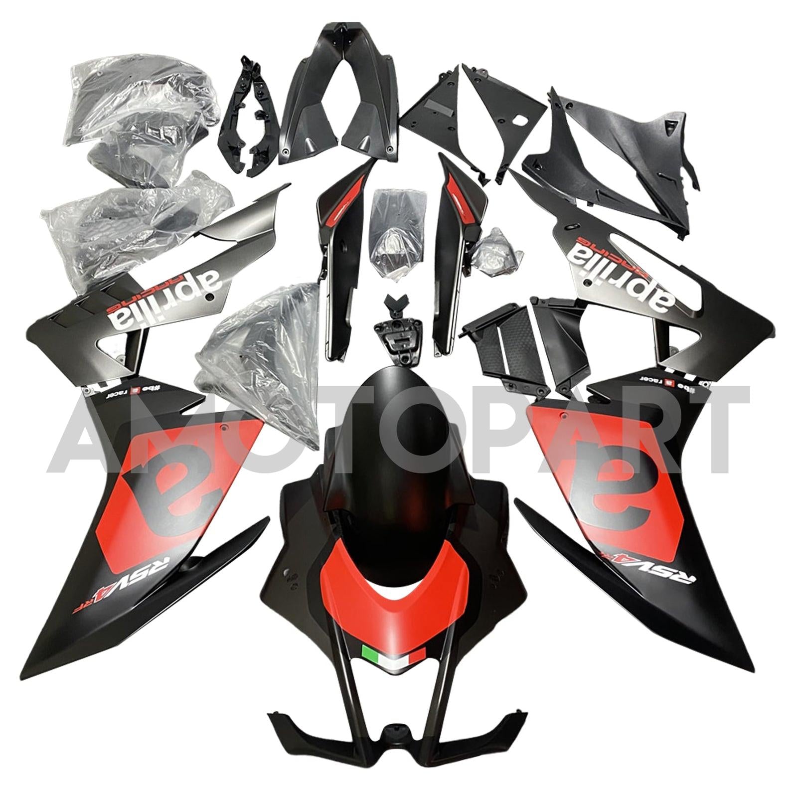 Amotopart Aprilia 2016-2020 RSV4 1000 Red&Black Style2 Fairing Kit
