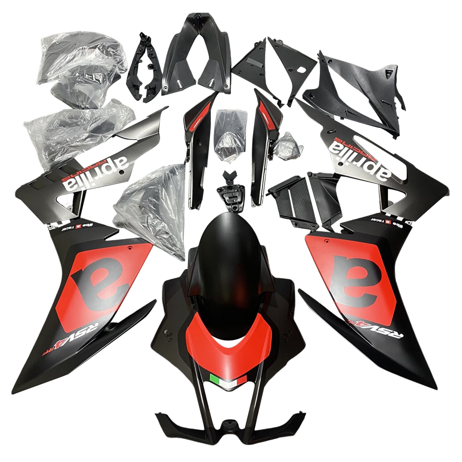 Amotopart Aprilia 2016-2020 RSV4 1000 レッド&ブラック Style2 フェアリングキット