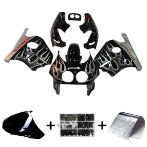 Amotopart 1990-1998 Honda CBR250RR MC22 Black Silver Fairing Kit