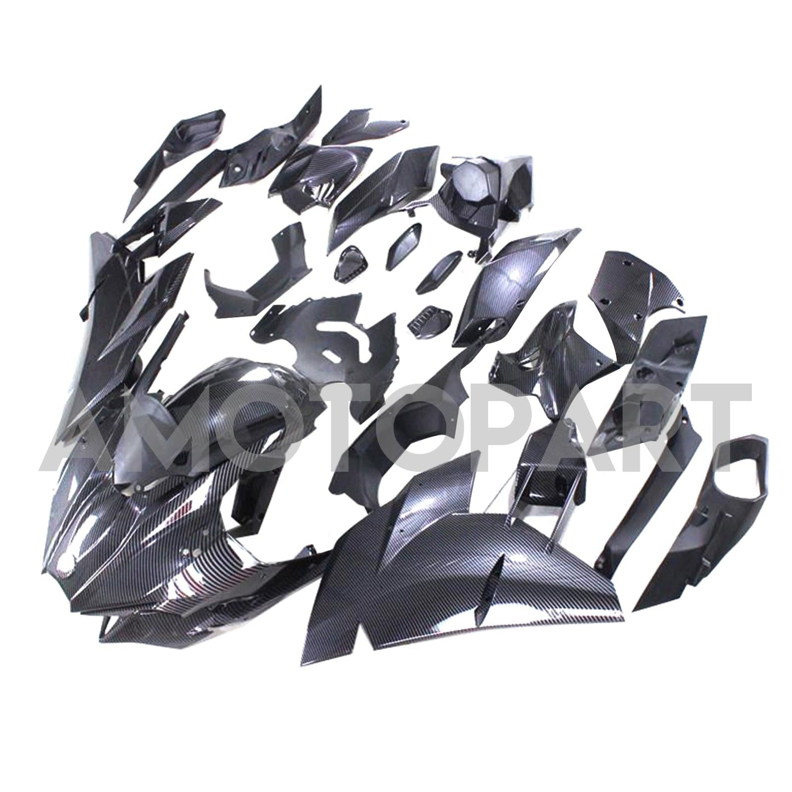 Amotopart 2015-2022 Kawasaki Ninja H2 Black Carbon Fiber Fairing Kit