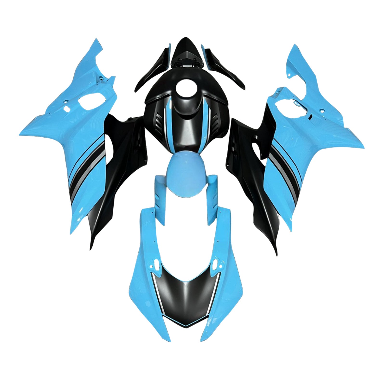 Amotopart 2017-2023 Yamaha YZF-R6 Blue Black Fairing Kit