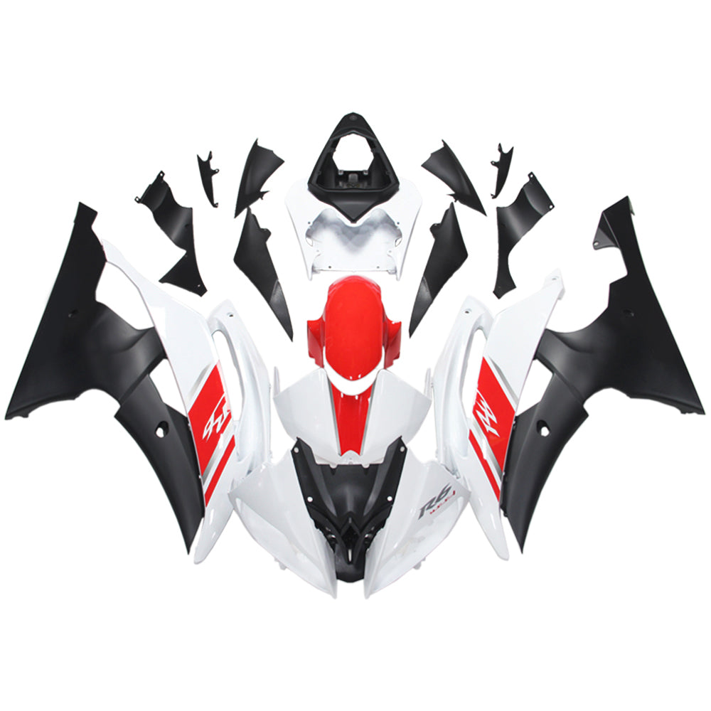 Amotopart Yamaha YZF 600 R6 2008-2016 Red&White Style6 Fairing Kit