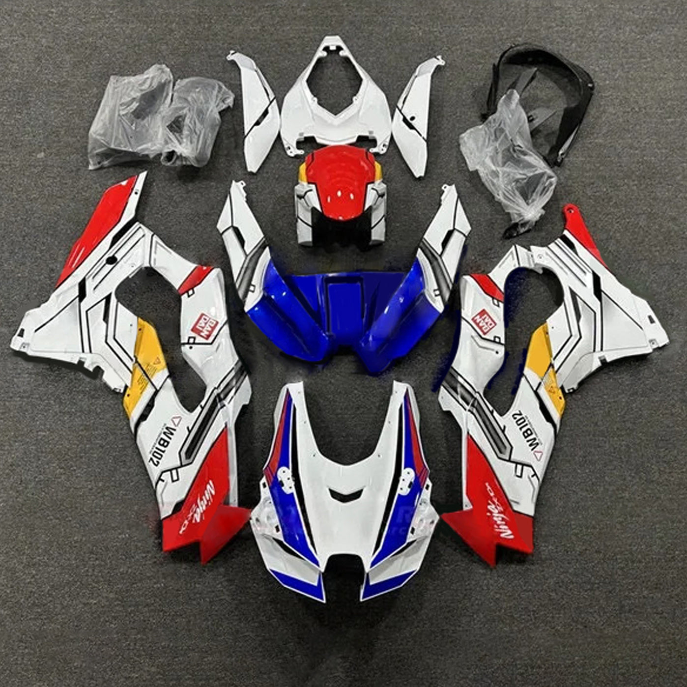 Amotopart 2021-2024 ZX-10R ZX-10RR Kawasaki Red&Blue Fairing Kit