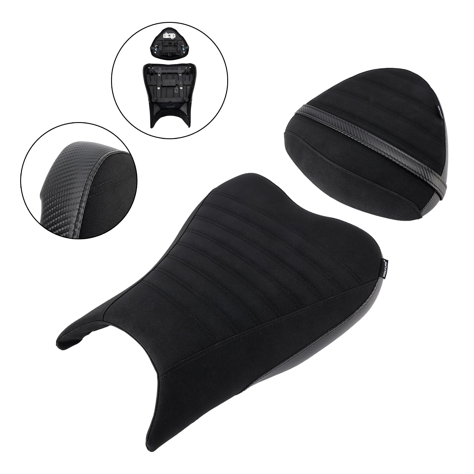 2022-2024 Suzuki Hayabusa Gsx1300R Driver&Passenger Seat Kit Cushion Black1