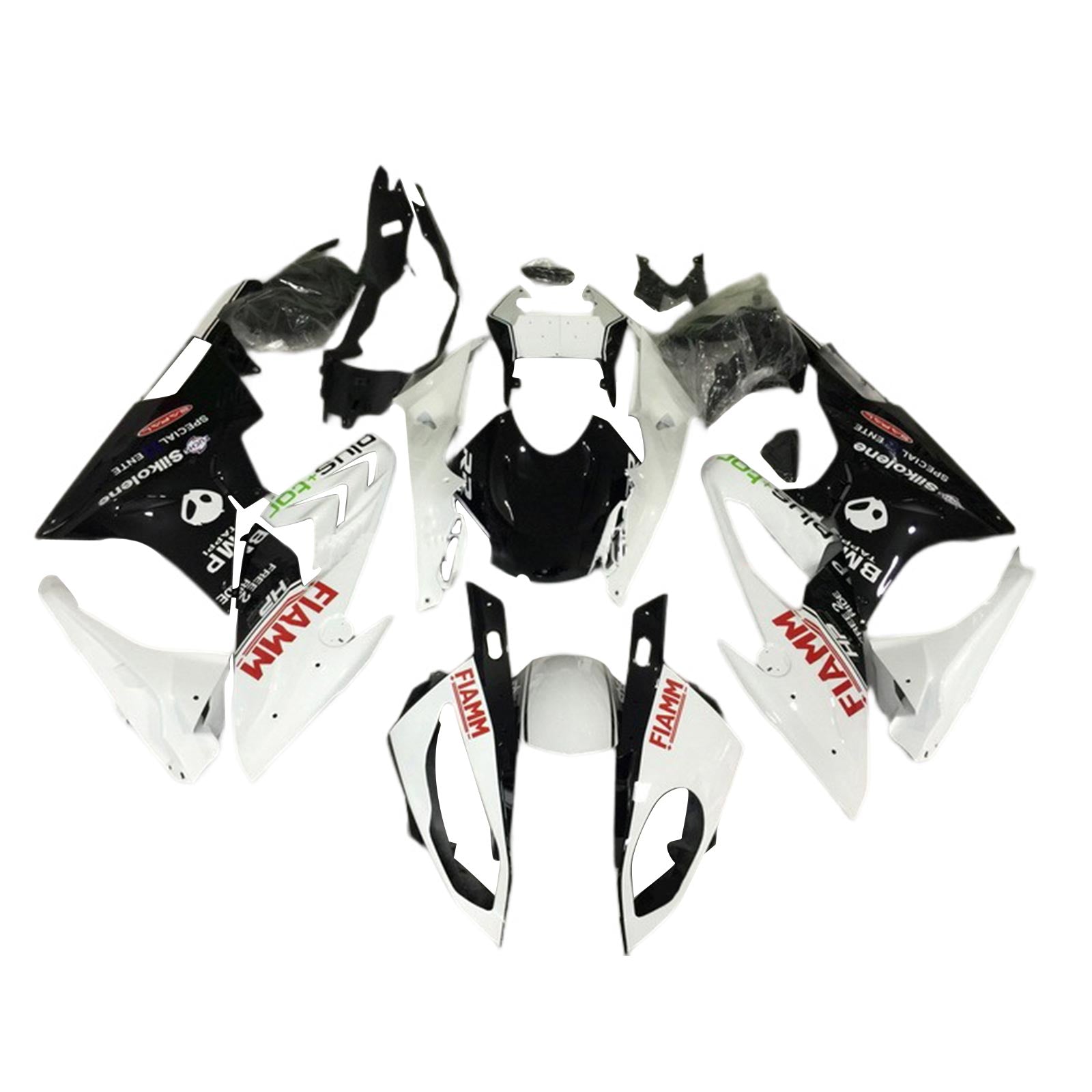 Kit de carénage Amotopart BMW S1000RR 2017-2018 blanc et noir