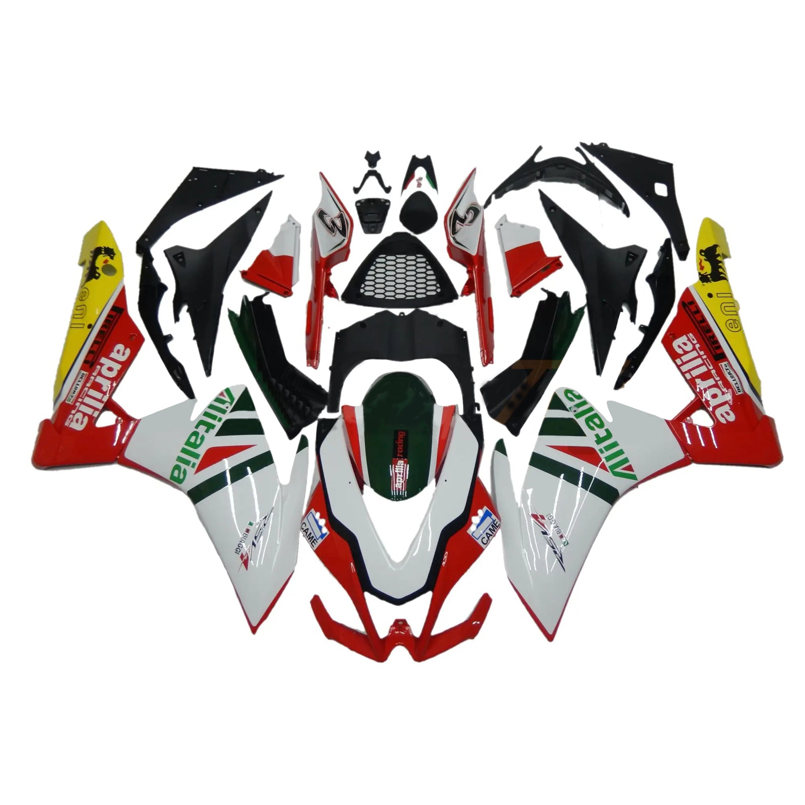 Amotopart 2009-2015 RSV4 1000 Aprilia Blanco y Rojo Style5 Kit de carenado