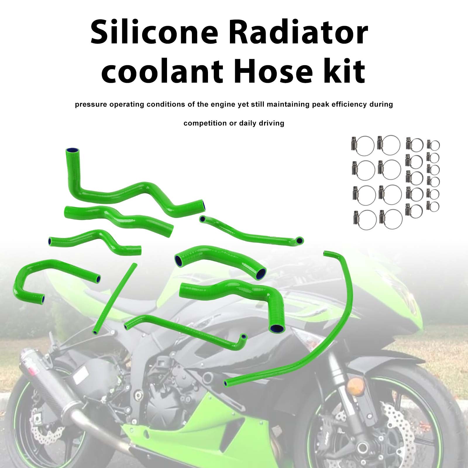 09-26 Kit de mangueira de refrigeração do radiador de silicone Kawasaki Ninja 636 ZX-6R