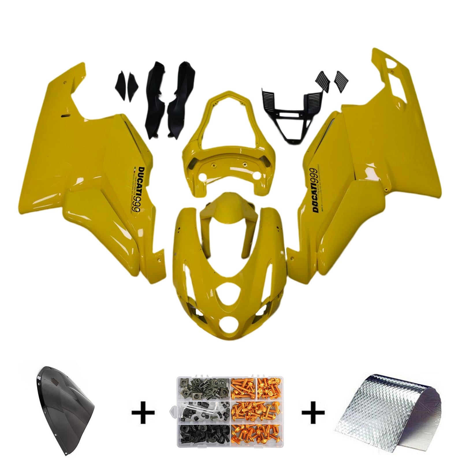 Amotopart 2003 2004 Ducati 999 749 Yellow Style3 Fairing Kit