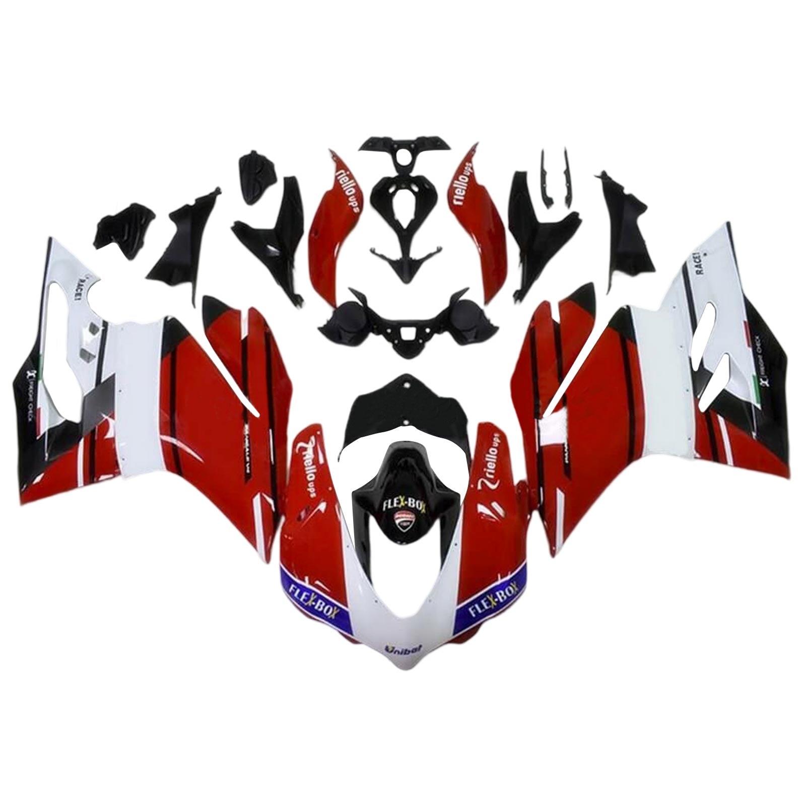 Amotopart 2015-2020 Ducati 1299 959 Kit de carénage rouge et blanc Style5