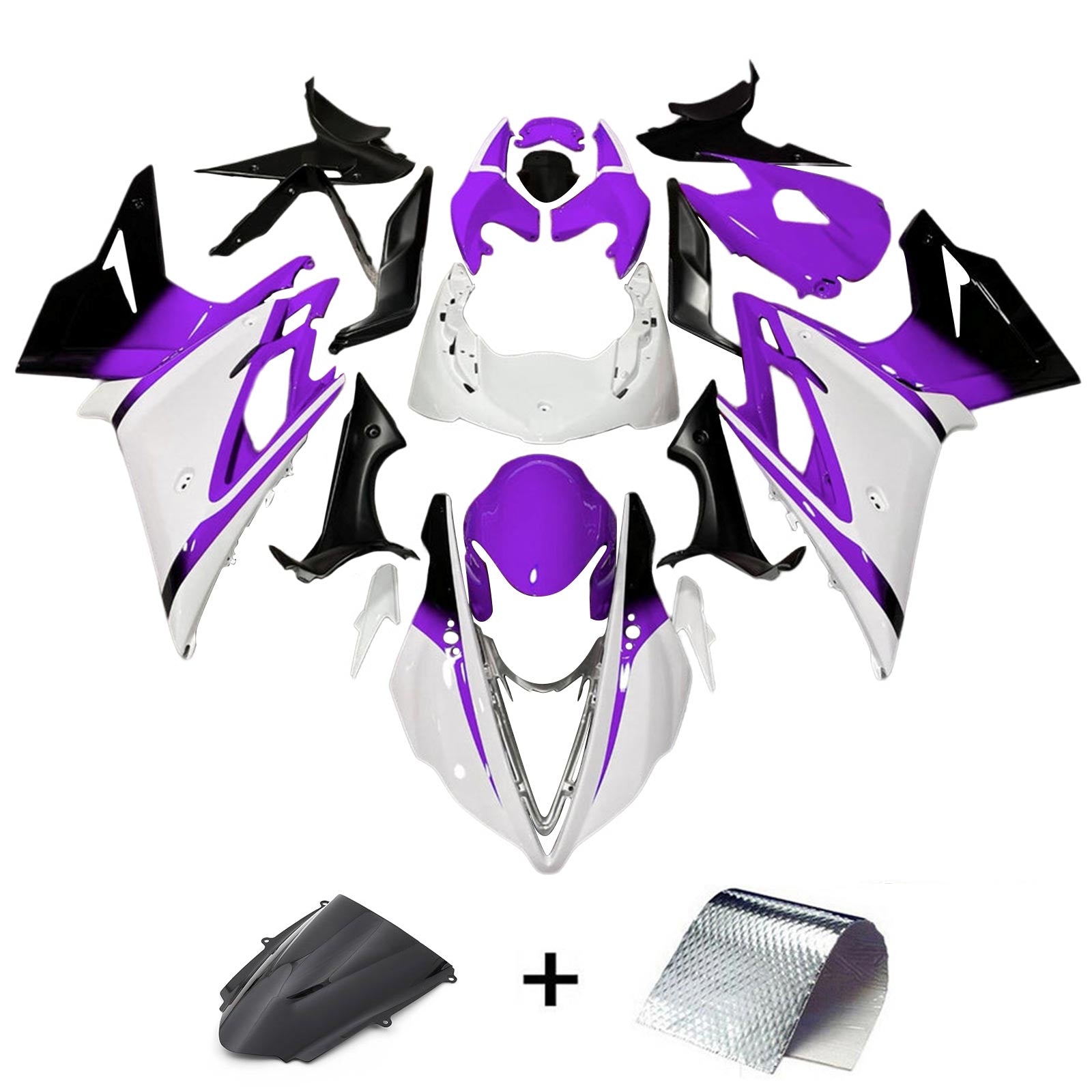 Amotopart Triumph Daytona 675 2013-2017 Purple&White Fairing Kit