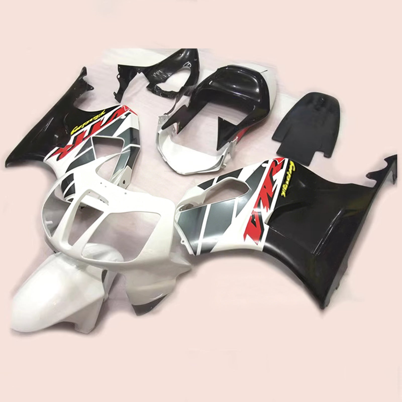 Amotopart 2000-2006 Honda VTR1000 RC51 White/Black Fairing Kit