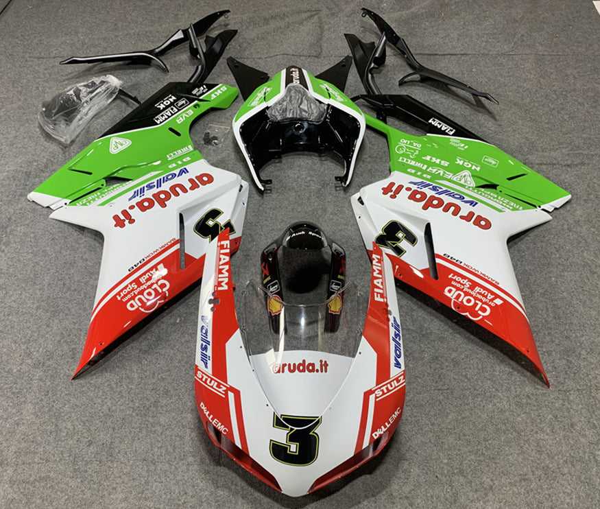 Amotopart Todos los años Ducati 1098 1198 848 Kit de carenado negro blanco rojo verde