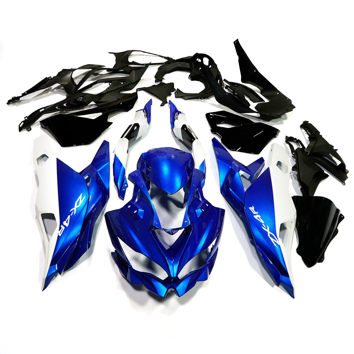 Amotopart 2019-2024 Kawasaki Ninja ZX25R ZX4R ZX4RR Kit de carenado negro blanco azul