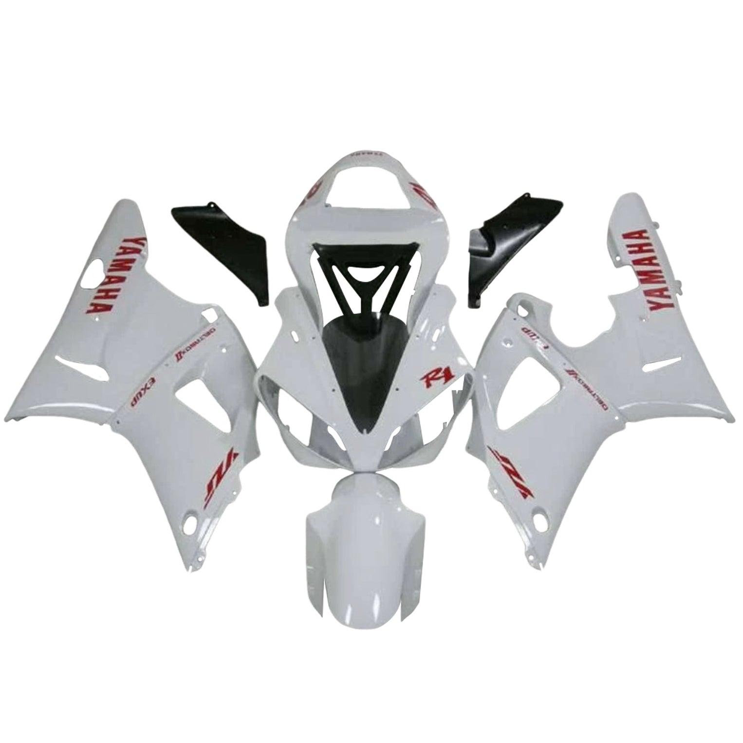 Amotopart 2000-2001 Yamaha YZF 1000 R1 Glossy White Fairing Kit