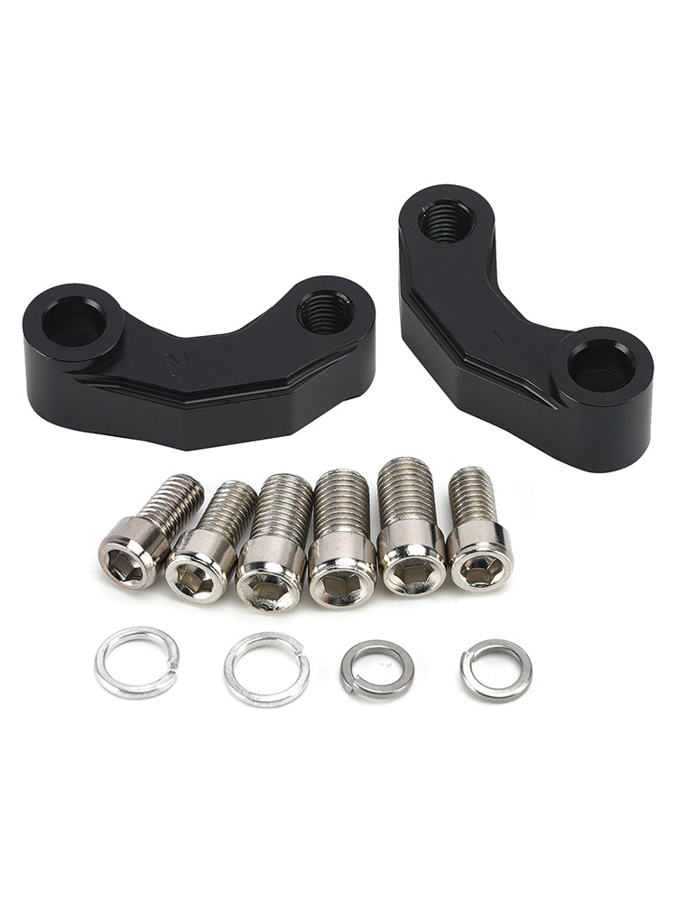 Paar schwarze Aluminium-Spiegelverlängerungen, Riser-Verlängerung, 10 mm, universell