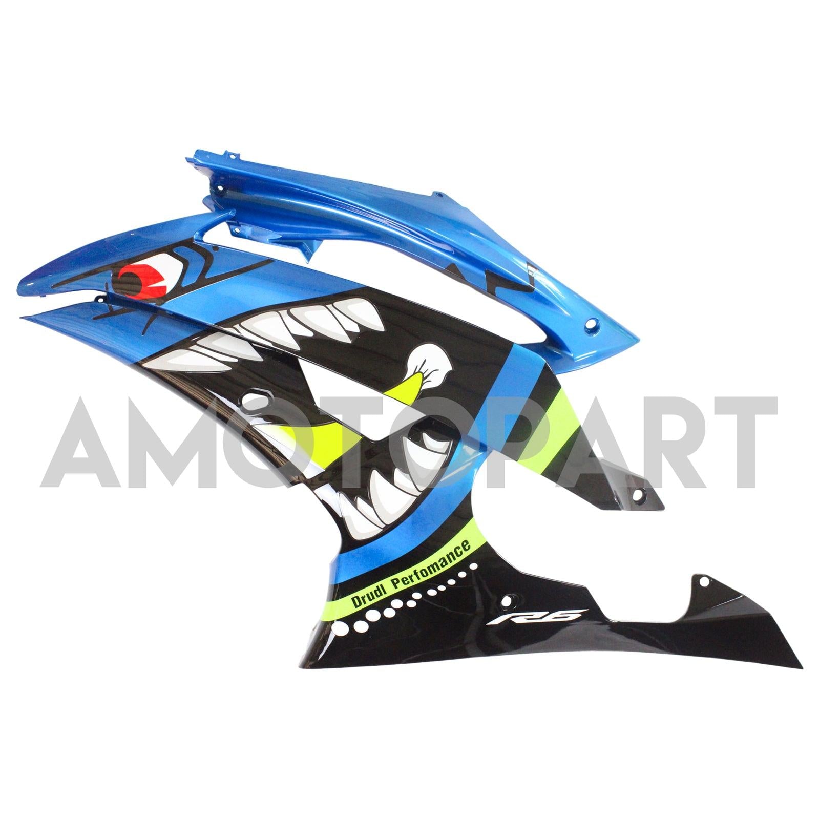 Amotopart 2008-2016 YZF 600 R6 Yamaha Blau&Green Monster Verkleidungskit