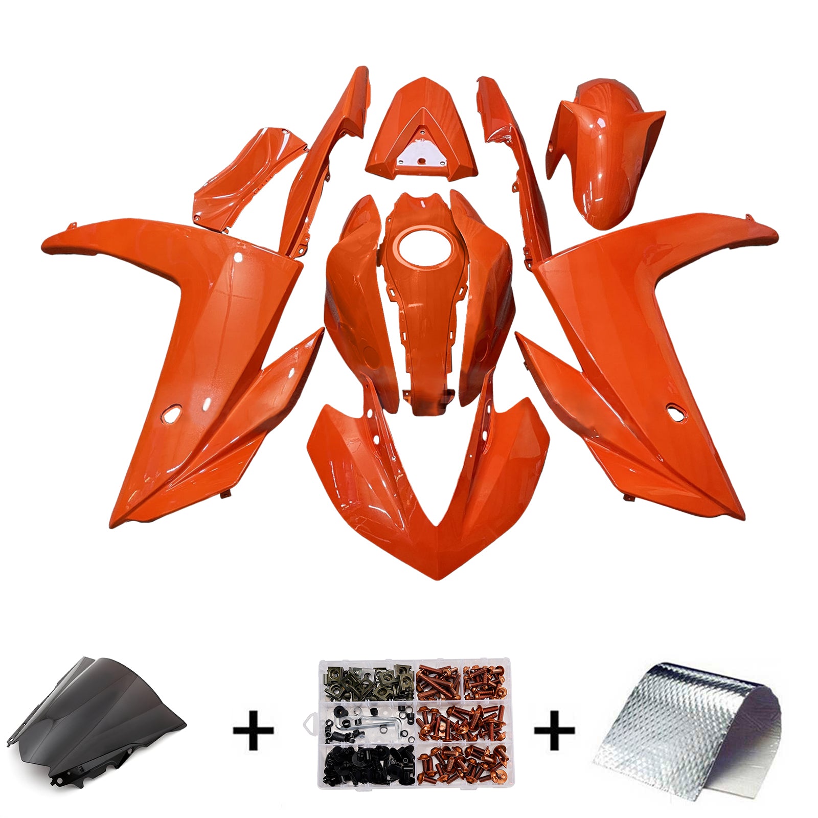 Amotopart Yamaha 2014-2018 YZF R3 2015-2017 YZF R25 Orange Fairing Kit