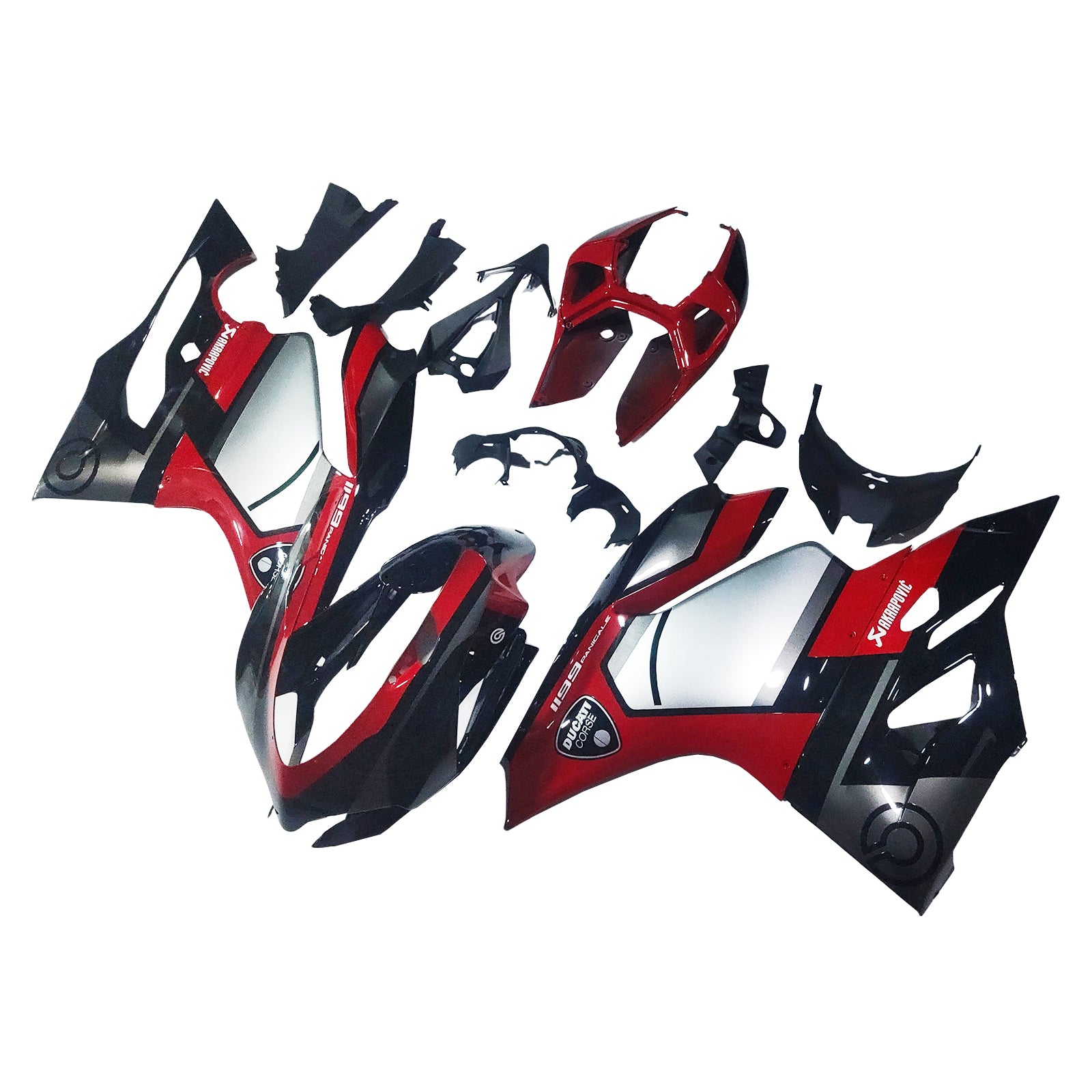 Amotopart 2012-2015 Ducati 899 Silver Black Red Fairing Kit