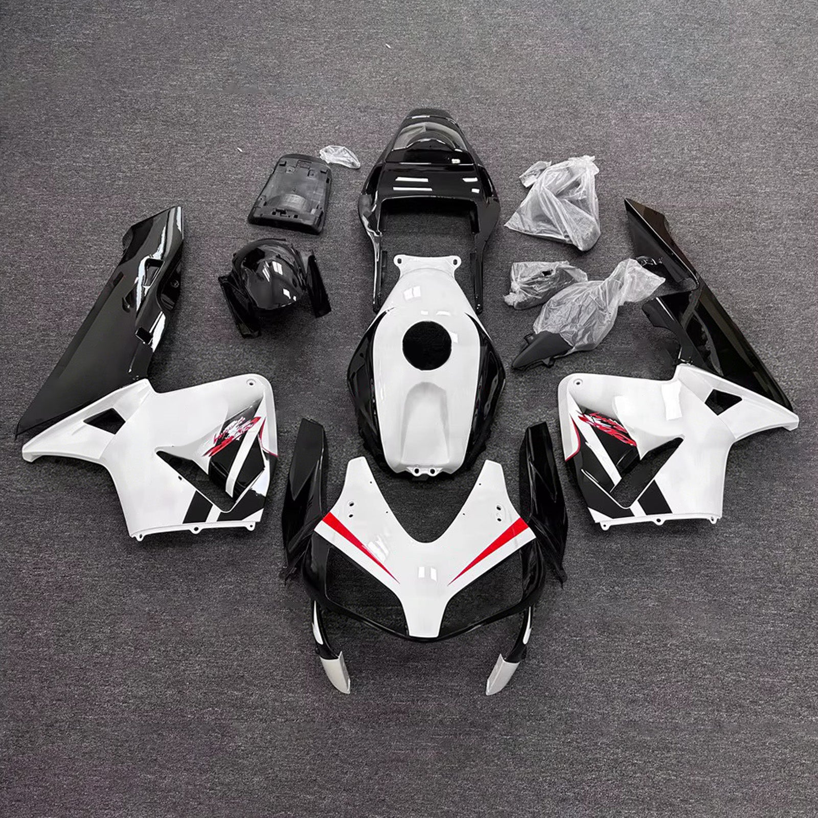 Amotopart 2003-2004 Honda CBR600RR White Black Red Fairing Kit