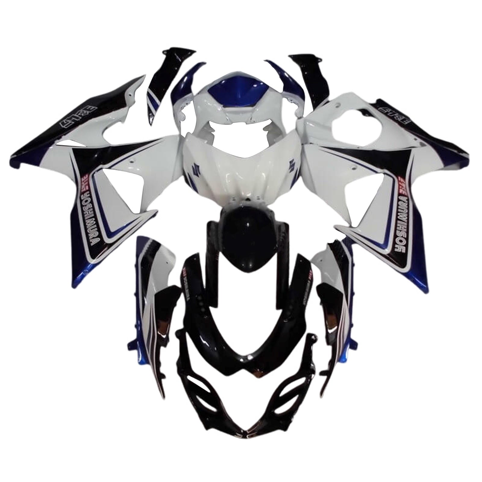 Amotopart 2009-2016 K9 GSXR1000 Suzuki White&Blue Style7 Fairing Kit