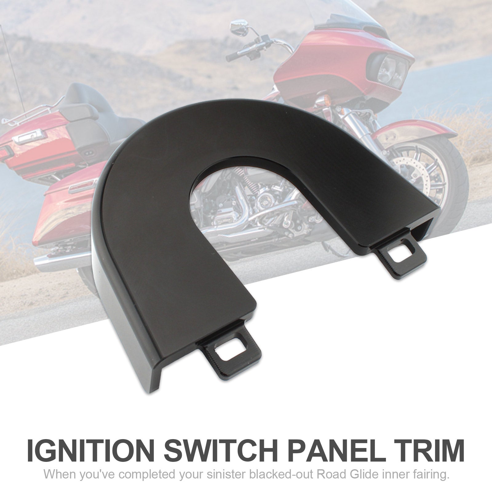 15-22 Aluminum Ignition Switch Panel Trim For Touring Road Glide Special Black