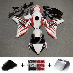 Amotopart 2008-2011 Honda CBR1000RR Strisce bianche e rosse con kit carena Logo Style3