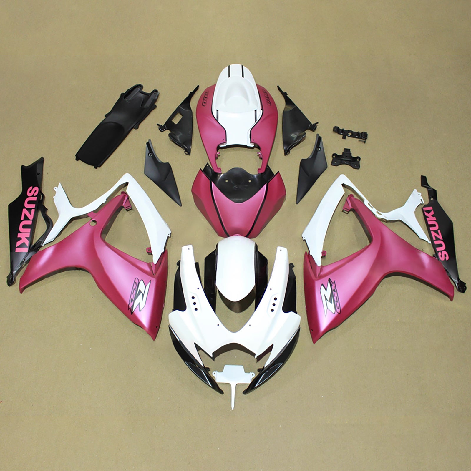 Amotopart 2006-2007 Suzuki GSXR 600/750 Pink White Fairing Kit