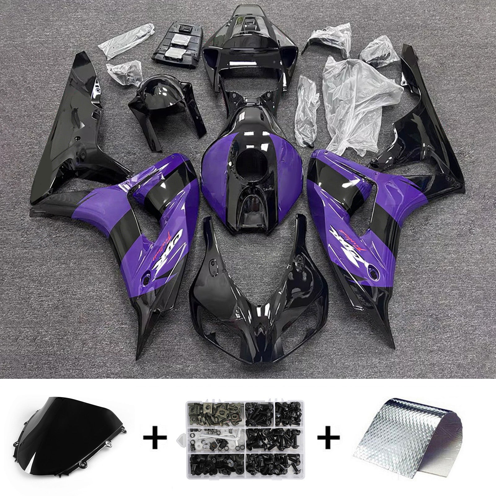 Amotopart 2006-2007 Honda CBR1000RR Purple Black Fairing Kit