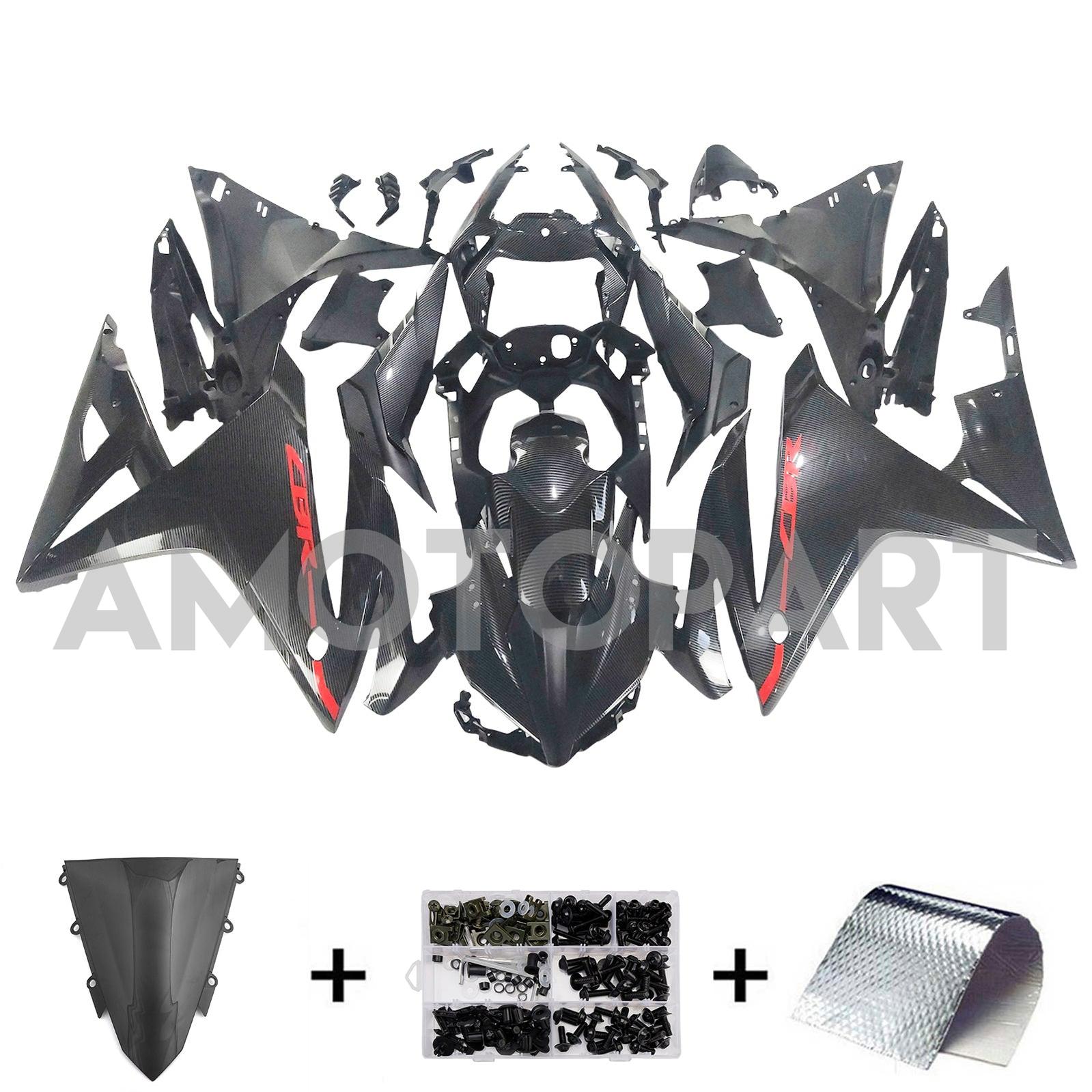 Amotopart 2016-2018 Honda CBR500R Carbon Fiber Pattern Fairing Kit