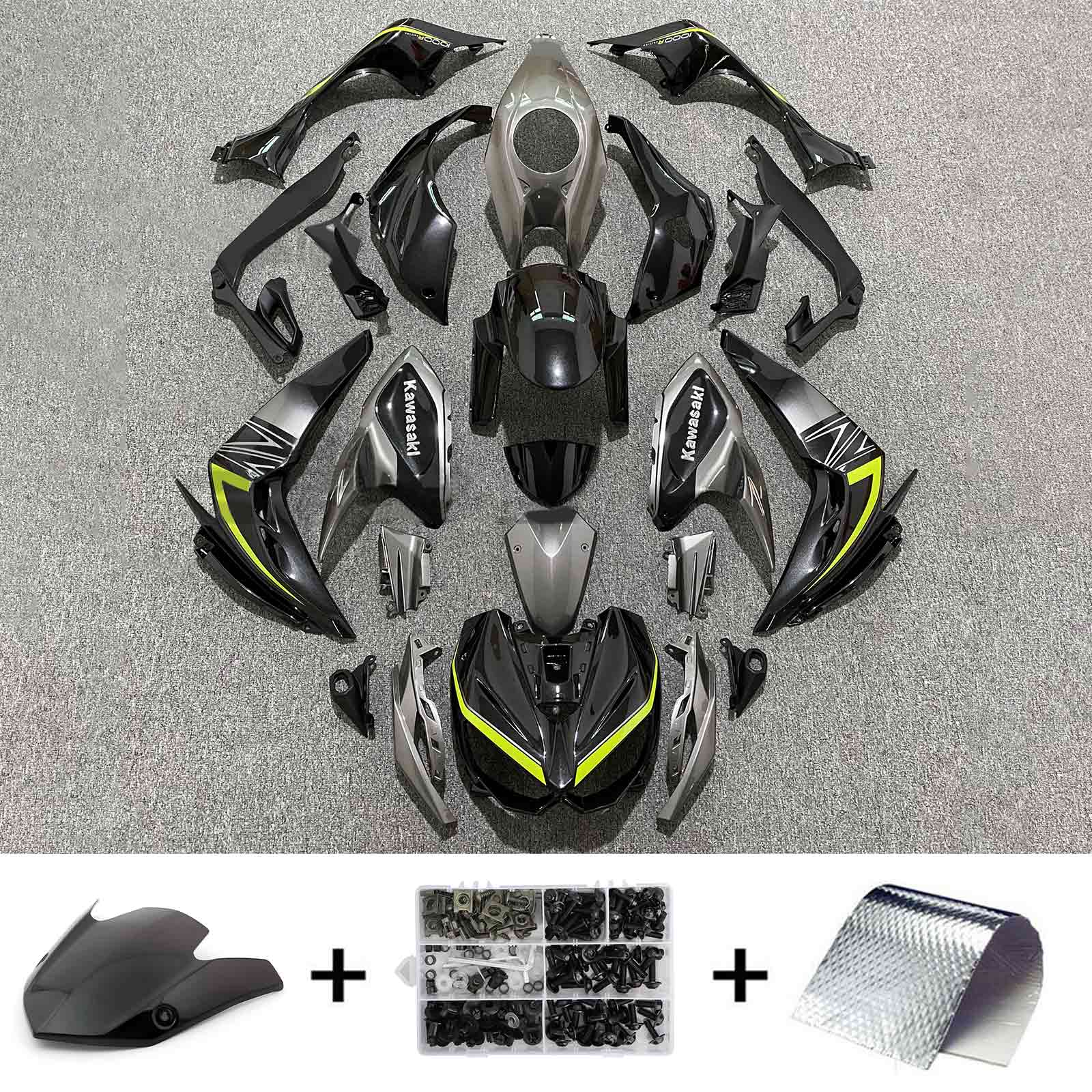 Kit carena Amotopart 2014-2017 Z1000 Kawasaki grigio e nero