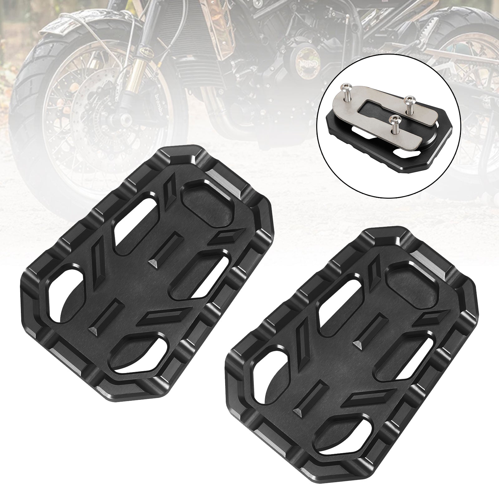 Pedane Cnc Pedane Copri pedale conducente adatto per TR Scrambler 1200 Tiger Silver