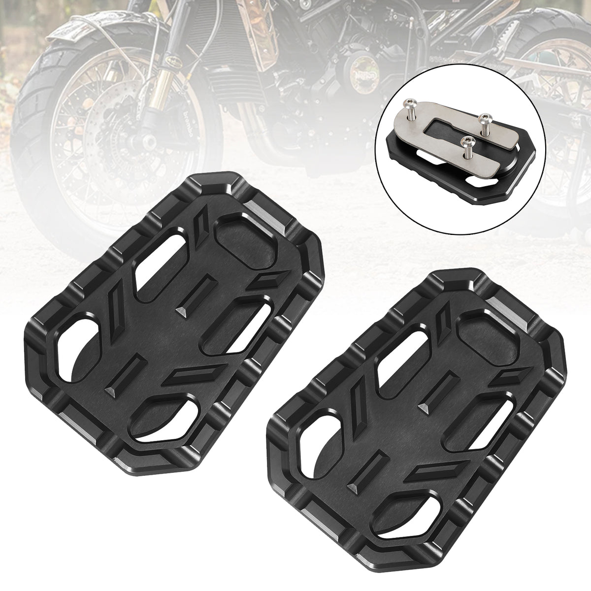 Cnc Foot Pegs Footrests Covers Driver Pedal Fit For TR Scrambler 1200 Tiger Silver