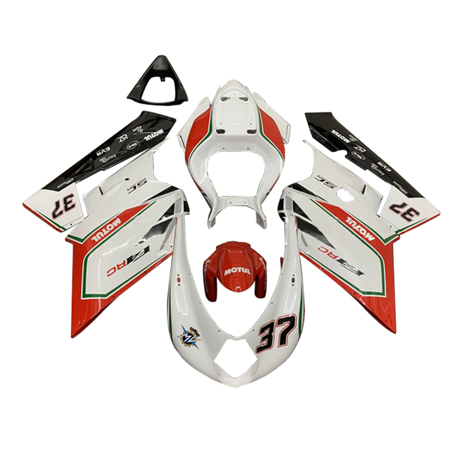 Amotopart 2005-2006 MV Agusta F4 1000 Kit de carenado rojo y blanco Style1